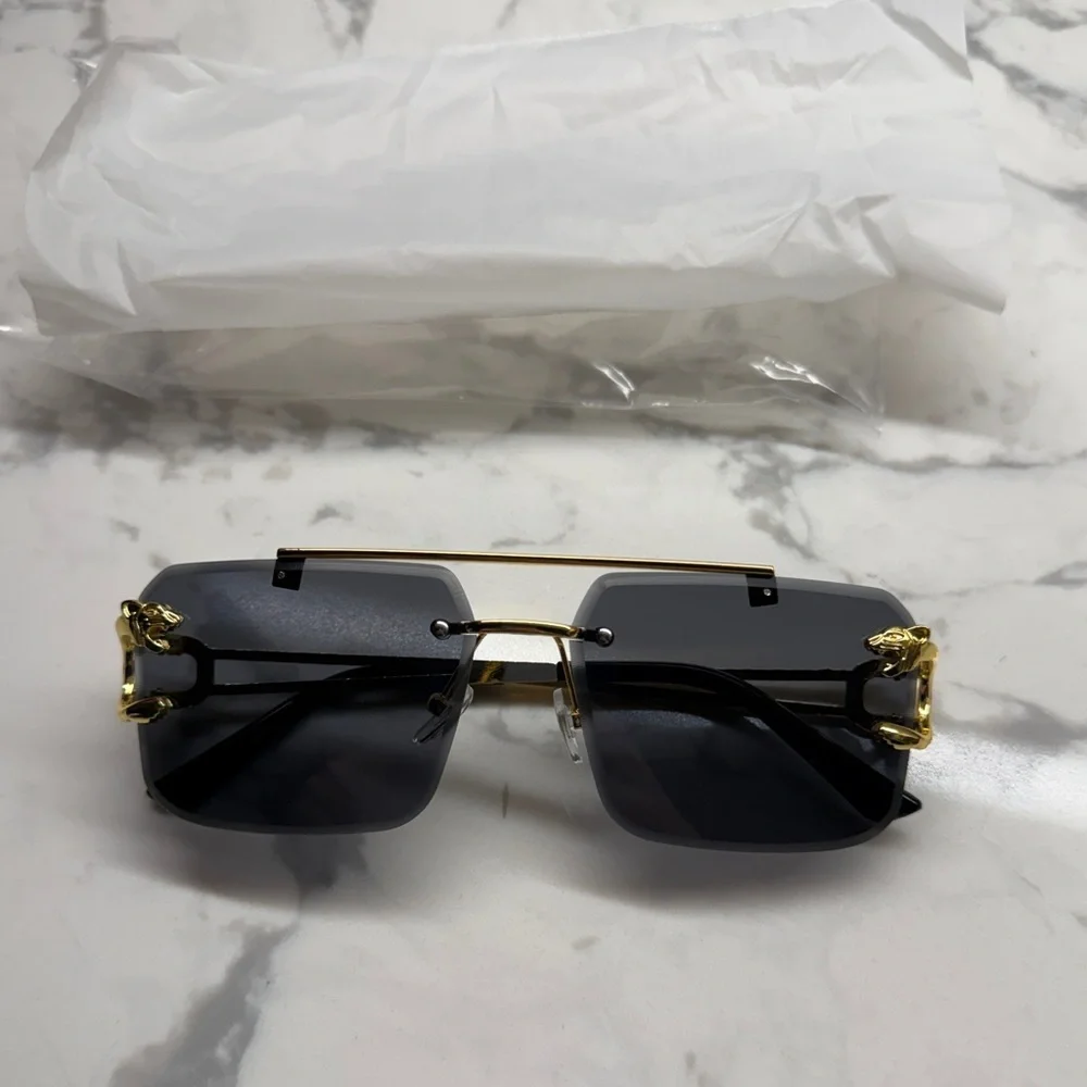 Retro Luxury Golden Fashion Glasses Tiger Frame Unisex Sunglasses New